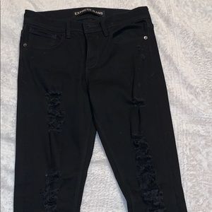 Express ripped skinny jeans